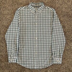 Croft & Barrow Shirt Mens Small Gray Green Plaid Button Down Long Sleeve